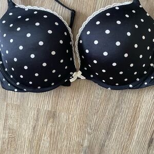 Victoria's Secret Black and White Polka Dot T-Shirt Bra